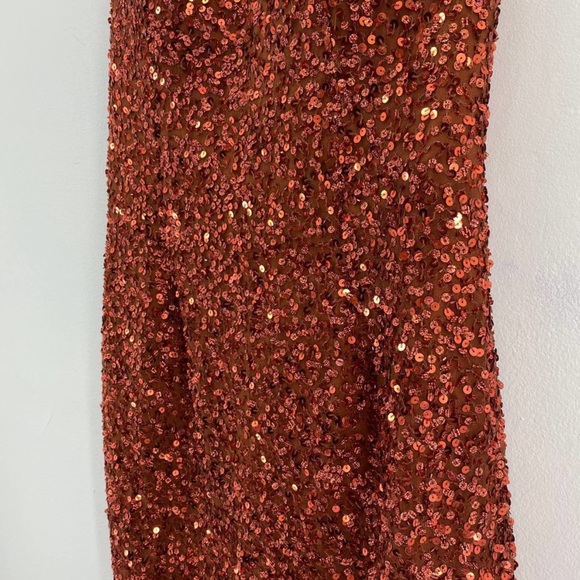 SCALA Style 47549 Burnt Orange Sequin Dress - Picture 5 of 9